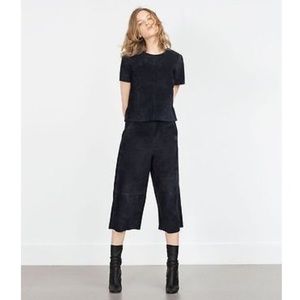 ZARA blue suede set